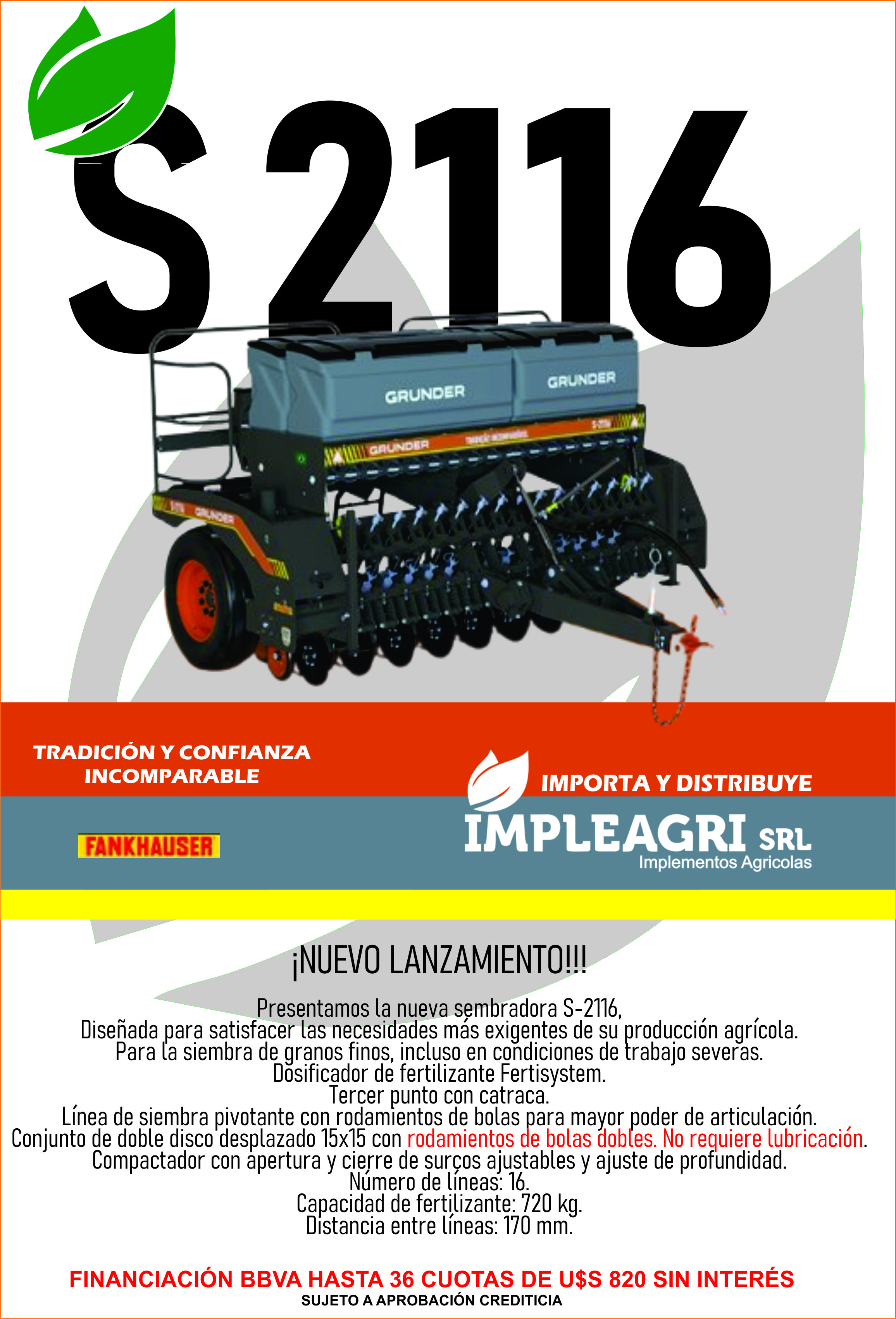 Sembradora de Granos Finos S-2116